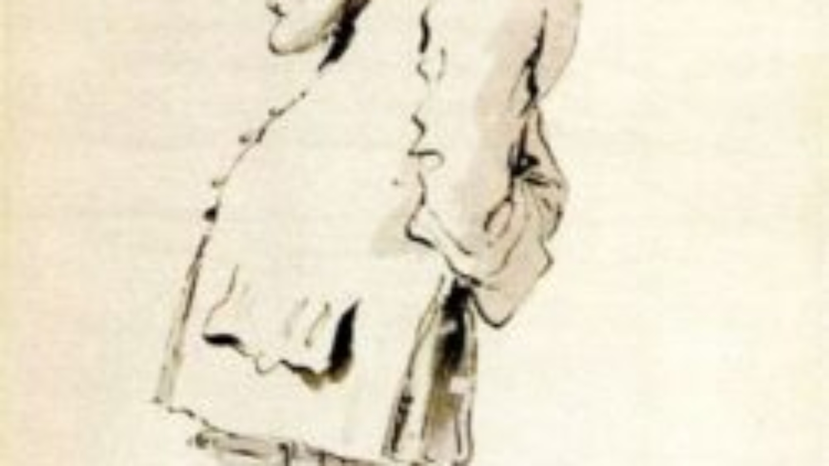 Giambattista Tiepolo, "Caricatura di Gentiluomo con tricorno", 1696-1770, penna e acquerello seppia 201 x 139 mm, Collezione Fondazione Ligabue.
